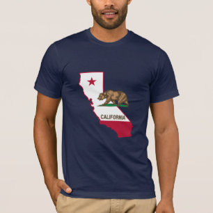 Kalifornische Kontur und Flagge T-Shirt