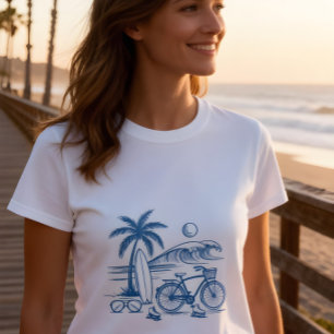Kalifornische Küsten-Sommer -blau- T-Shirt
