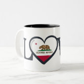 Kalifornische Liebe Zweifarbige Tasse (Vorderseite Links)