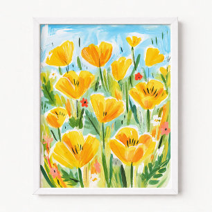 Kalifornische Mohn-Illustration Poster
