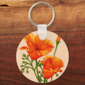 Kalifornische Mohn Kalifornien-Mohn in Orange Schlüsselanhänger (Vorderseite)