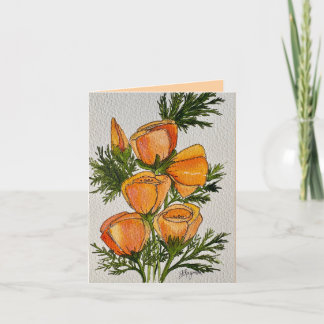 Kalifornische Mohnblumen Dankeskarte