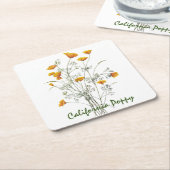 Kalifornische Mohnblütenfarbe in grün gelb Rechteckiger Pappuntersetzer (angewinkelt)