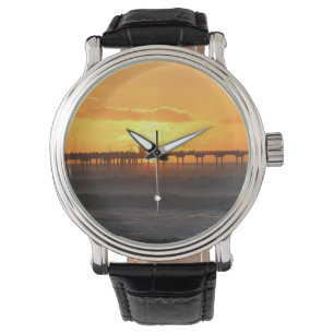 Kalifornische Mole bei Sonnenuntergang Armbanduhr