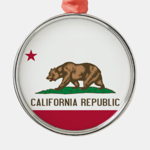 Kalifornische Republik Bärenflagge: Cali Golden St Ornament Aus Metall