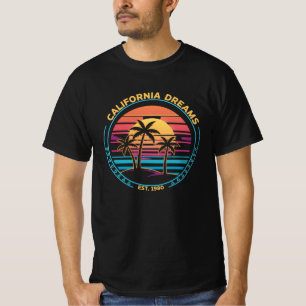 Kalifornische Träume 1980 Sonnenuntergang T-Shirt