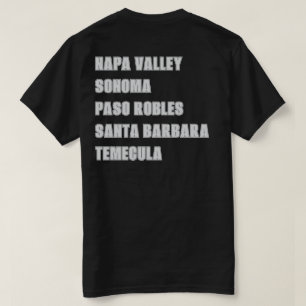 Kalifornische Weinregionen Napa Schwarz Vorne und T-Shirt
