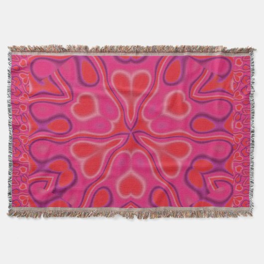 Kalifornische Wildblume in Rosa und Rot Decke (Vorderseite)