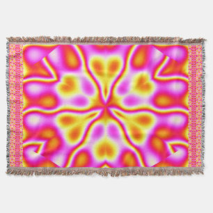 Kalifornische Wildblumen in Rosa und Gelb Decke