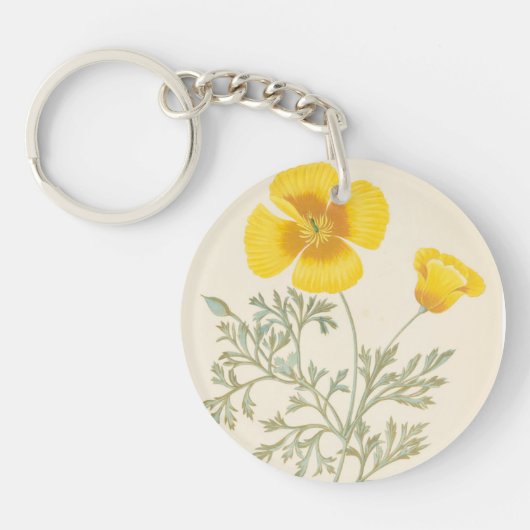 Kalifornischer Eschscholtzia Schlüsselanhänger (Vorderseite)