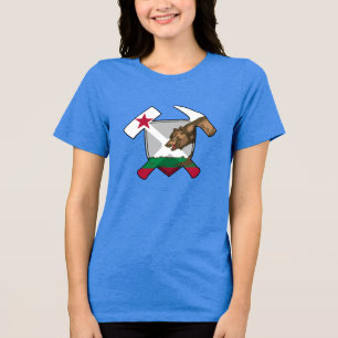 Kalifornischer Geologe - Felsenhauer und Schild Tri-Blend Shirt