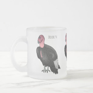 Kalifornischer Kondor Vogel Cartoon-Illustration Mattglastasse