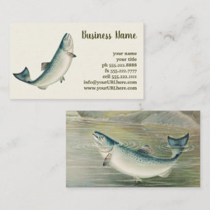 Kalifornischer Lachs von S.A. Kilbourne, Vintage F Visitenkarte