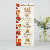 Kalifornischer Mohn Florales Hochzeitsprogramm Kar Programm (Stehend Vorderseite)