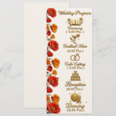 Kalifornischer Mohn Florales Hochzeitsprogramm Kar Programm (Vorne/Hinten)