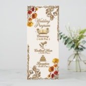 Kalifornischer Mohn Florales Hochzeitsprogramm Kar Programm (Stehend Vorderseite)