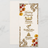 Kalifornischer Mohn Florales Hochzeitsprogramm Kar Programm (Vorne/Hinten)