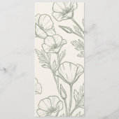 Kalifornischer Mohn Florales Hochzeitsprogramm Kar Programm (Rückseite)