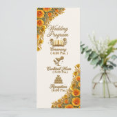 Kalifornischer Mohn Florales Hochzeitsprogramm Kar Programm (Stehend Vorderseite)