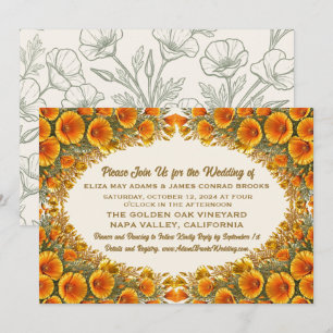 Kalifornischer Mohn Hochzeitseinladung Save The Date
