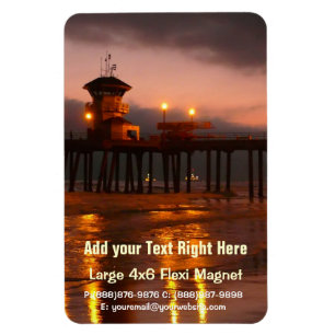Kalifornischer Sonnenuntergang - Huntington Beach Magnet