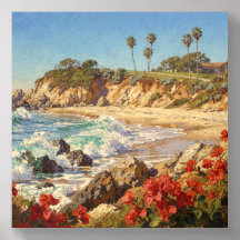 Kalifornischer Strand | Impressionistische Küstenk