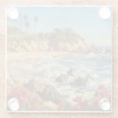 Kalifornischer Strand | Impressionistische Küstenk Glasuntersetzer (Rückseite)