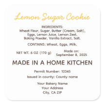 Kalifornisches Cottage Food Law Lemon Sugar Cookie