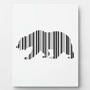 Kalifornisches Goldbär-Barcode-Musterdesign Fotoplatte