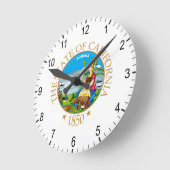 kalifornisches Zeichen Runde Wanduhr (Winkel)