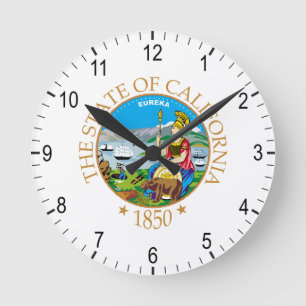 kalifornisches Zeichen Runde Wanduhr