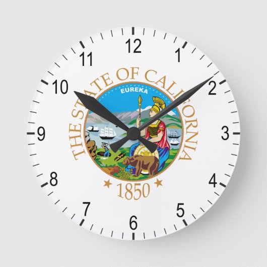 kalifornisches Zeichen Runde Wanduhr (Vorderseite)
