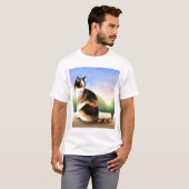 Kaliko-Katze am Sonnenuntergang-T - Shirt (Vorne ganz)