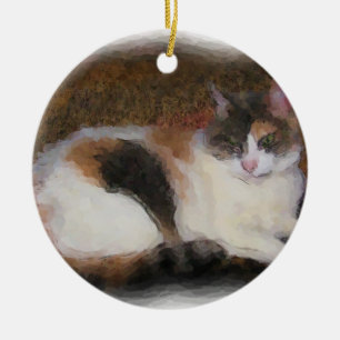Kaliko-Katze Keramikornament