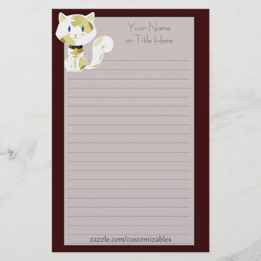 Kaliko-Katzen-Briefpapier Briefpapier (Vorderseite)