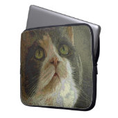 Kaliko-Katzen-Gesicht Laptopschutzhülle (Vorderseite Links)