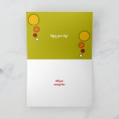 Kalikokatze kräuselte oben rotes Grün des Karte (Innenseite)