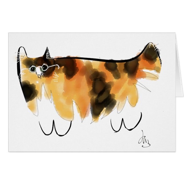 Kalikokatze mit Brillen (Vorderseite (Horizontal))