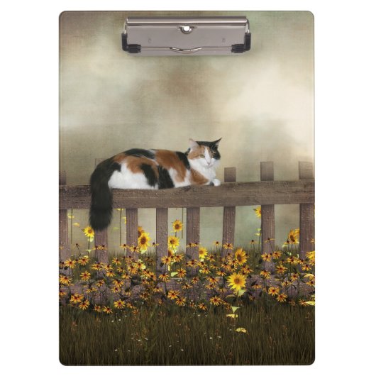Kalikokitty und -Blumen Klemmbrett (Vorderseite)