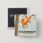 Kaliningrad "für ein Abenteuer" Reiseplakat Button (Vorne & Hinten)