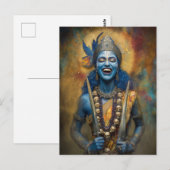 Kalis Göttliches Lachen: Göttin Shakti Gemälde Postkarte (Vorne/Hinten)