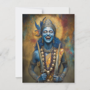 Kalis Göttliches Lachen: Göttin Shakti Gemälde Postkarte