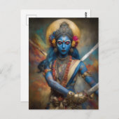 Kalis Kriegermeditation: Göttin Shakti Malerei Postkarte (Vorne/Hinten)
