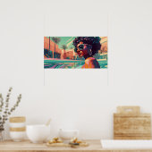 Kalisha schwimmen im Paradies Poster (Küche)