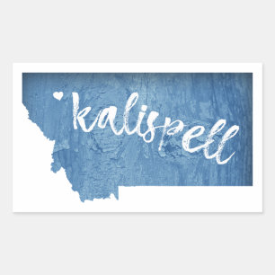 Kalispell Montana Holzmaserung Rechteckiger Aufkleber