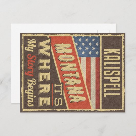 Kalispell Montana Postkarte (Vorne/Hinten)