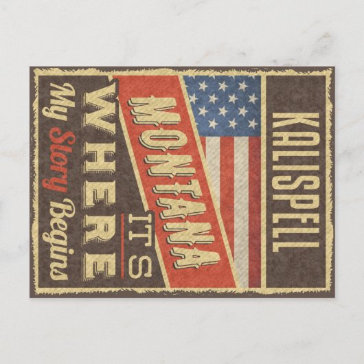 Kalispell Montana Postkarte (Vorderseite)