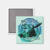 Kalispell Montana rustikaler Elchmagnet Magnet (Vorderseite/Rückseite)