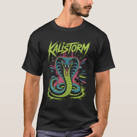 KALISTORM - Cyber Cobra Graffiti Tech Design T-Shirt (Vorderseite)