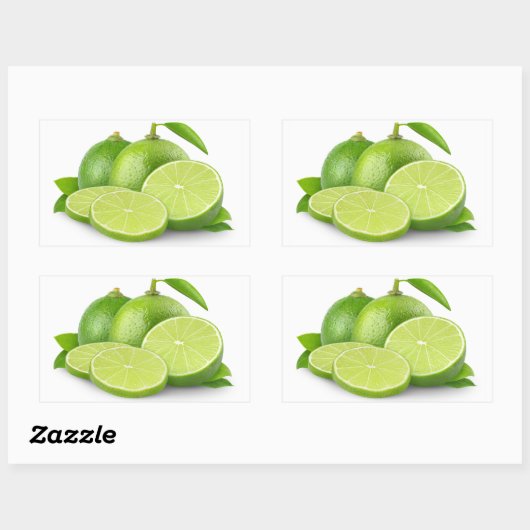 Kalk in Scheiben Rechteckiger Aufkleber (Blatt)